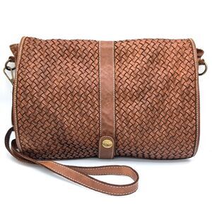 Costanza Rota Genuine Leather Messenger Crossbody Bag Purse Woven Made In Italy